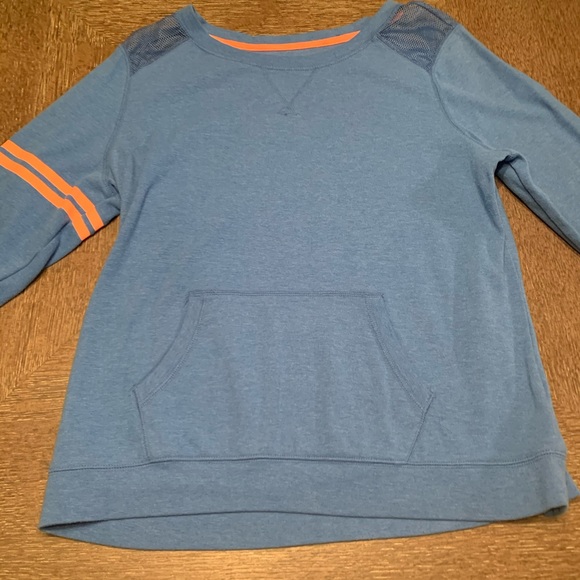 Blue Orange Shirt with Shoulder Netting - Picture 3 of 4